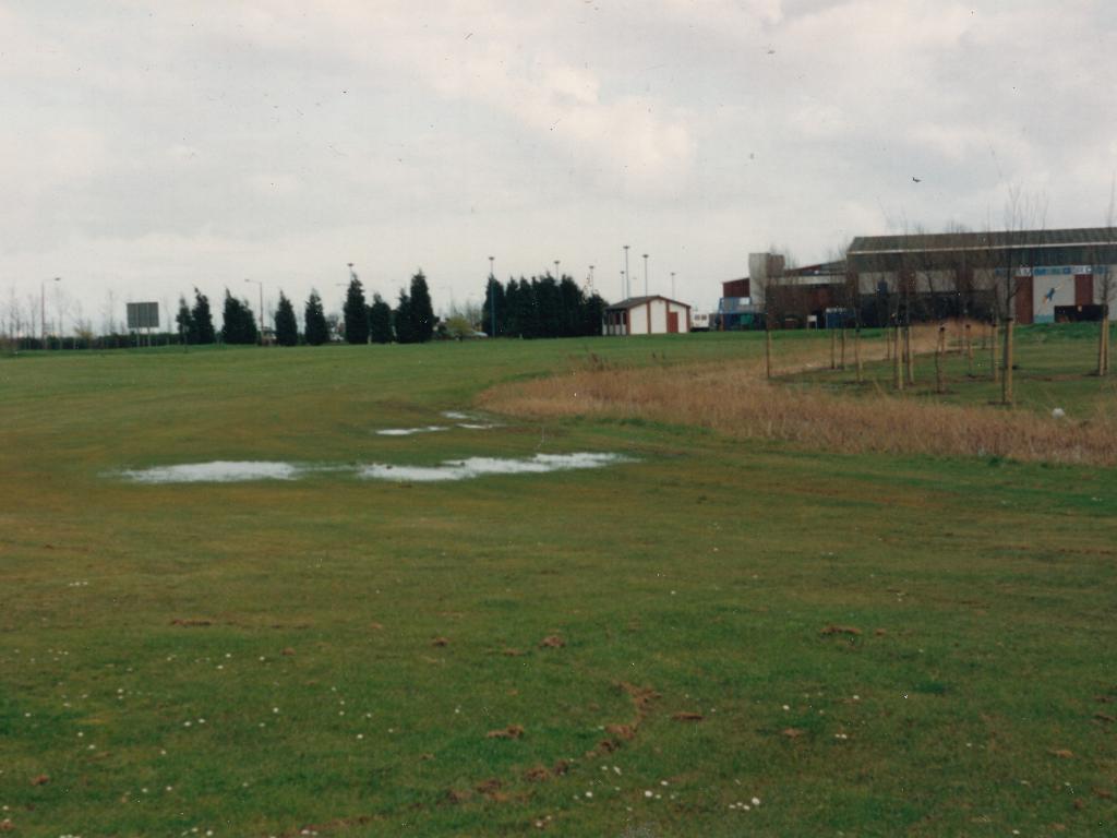 Looking at the club house back door.